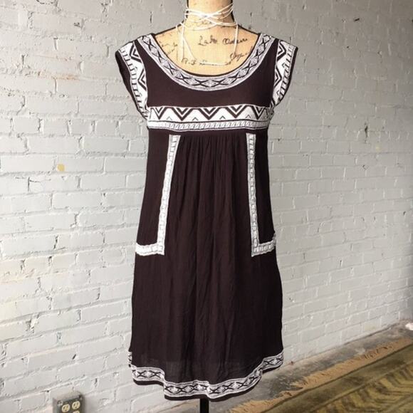 Black and white Mini dress. Boho. NWOT. Size S - Picture 1 of 6